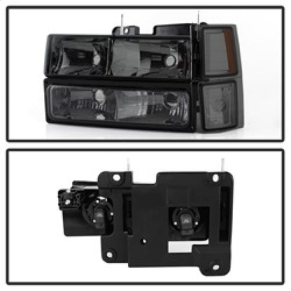 SPYDER Xtune Chevy Suburban 94-98 Headlights w/ Corner & Parking Lights 8pcs Smoked HD-JH-CCK88-AM-SM-SET 5072238 5072238 Photo - Unmounted