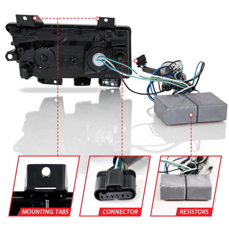 ANZO 18-19 Jeep Wrangler JL Halogen Chrome Clear w/ Sequential Signal 511083 511083 Photo - Unmounted