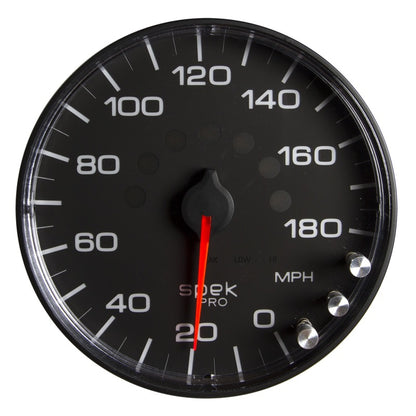 Autometer 5" Speedometer,0-180 MPH,Electric,Spek-Pro,Black Dial,Black Bezel P230328 Photo - Primary