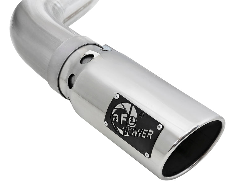 aFe Large Bore-HD 4in 409 SS DPF-Back Exh 18-19 Ford F-150 V6-3.0L (td) w/ Polished Tip 49-43106-P 49-43106-P Photo - Unmounted