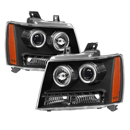 SPYDER Xtune Chevy Suburban 1500/2500 07-14 Halo Projector w/LED Headlights Black PRO-JH-CSUB07-LED-BK 9030291 9030291 Photo - Primary