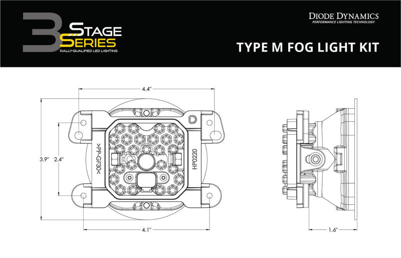 Diode Dynamics SS3 Max Type M Kit ABL - Yellow SAE Fog DD7050 DD7050 User 8