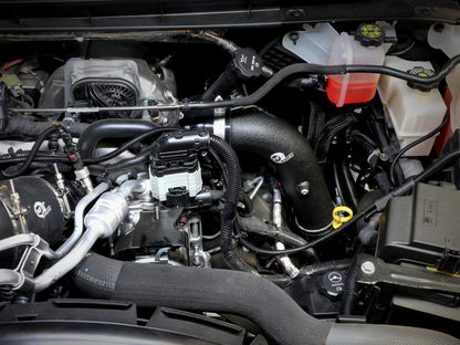 aFe BladeRunner Black 3in Aluminum Charge Pipe Kit 20-21 GM Diesel Trucks V8-6.6L (td) L5P 46-20444-B 46-20444-B Photo - Mounted
