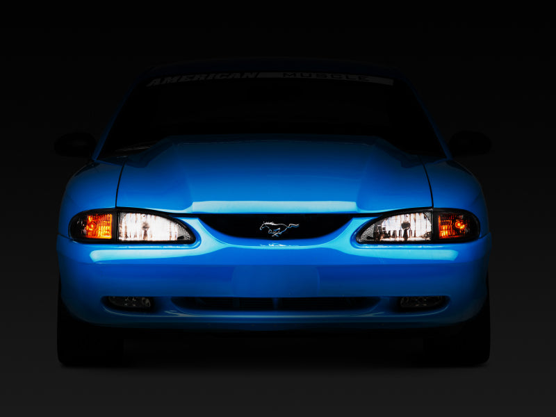 Raxiom 94-98 Mustang Axial Series Cobra Style Headlights- Black Housing (Clear Lens) 49050 49050 Photo - Close Up