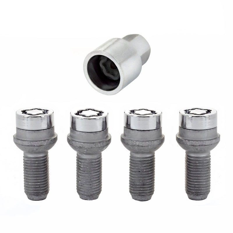 McGard Wheel Lock Bolt Set - 4pk. (Radius Seat) M14X1.5 / 17mm Hex / 26.7mm Shank Length - Chrome 28018 28018 Photo - Primary
