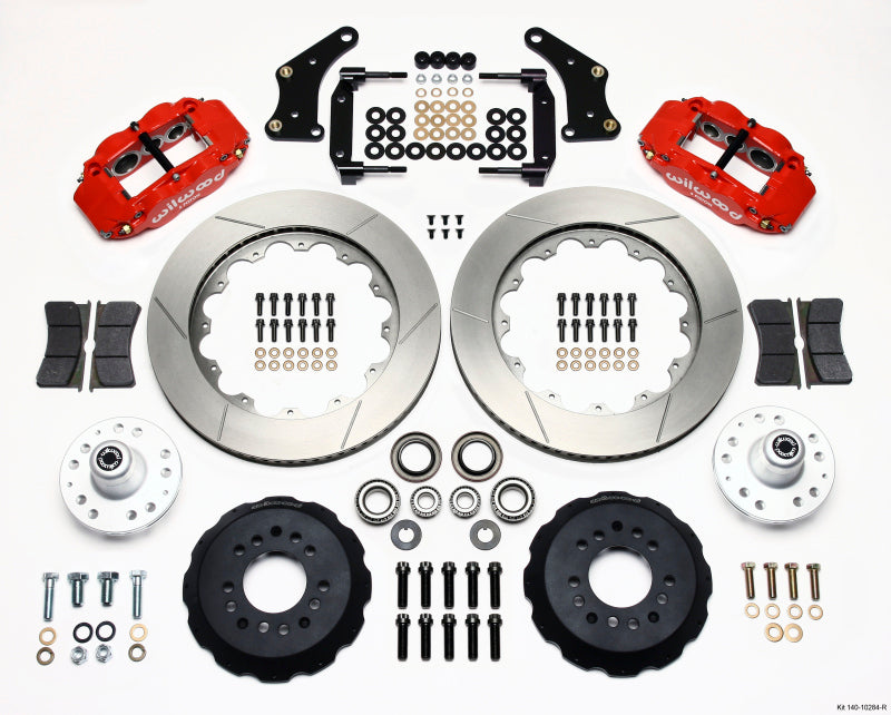 Wilwood Narrow Superlite 6R Front Hub Kit 14.00in Red Large GM 57-70 Drop Spindle 140-10284-R 140-10284-R Photo - Primary