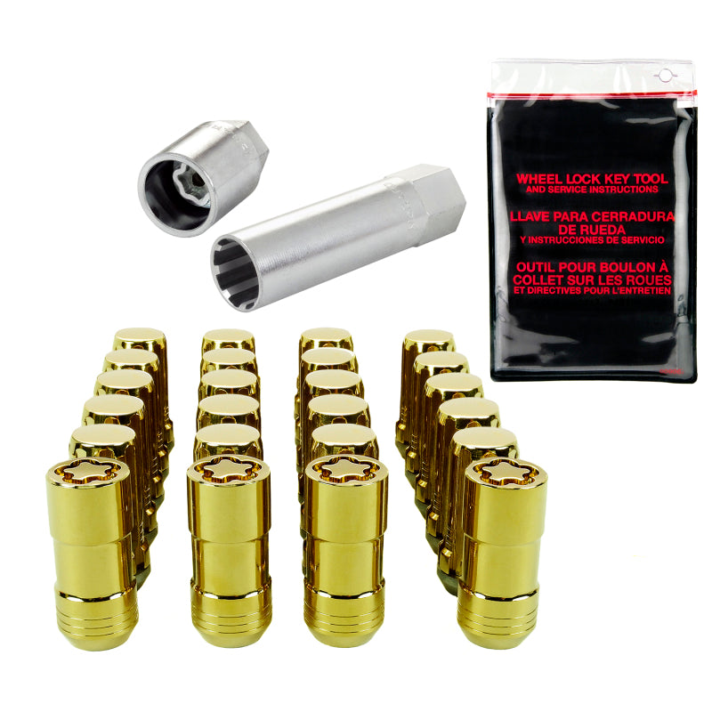 McGard SplineDrive Tuner 6 Lug Install Kit w/Locks & Tool (Cone) M14X1.5 / 1in. Hex - Gold 65610GD 65610GD Photo - out of package