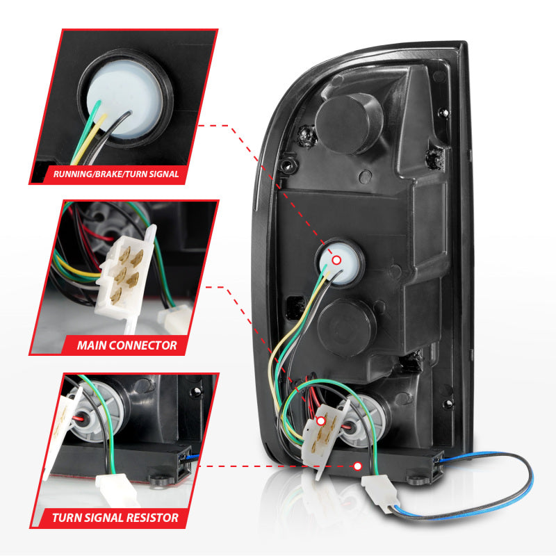 ANZO 95-00 Toyota Tacoma LED Taillights Black Housing Clear Lens (Pair) 311353 311353 User 4