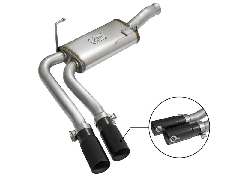 aFe Rebel Series 3in to 2-1/2in Stainless Steel Cat-Back Exhaust System w/ 49-44070-B Photo - Primary