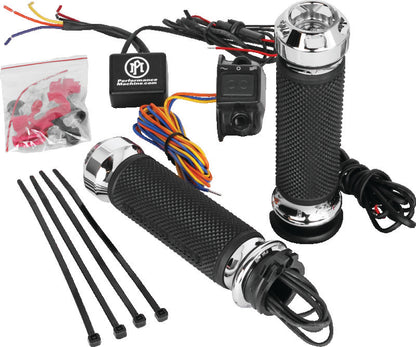 Performance Machine FLHX Cable Apex Heated Grips - Chrome 0063-2092-CH 0063-2092-CH Photo - Primary