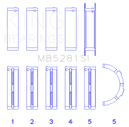 King Engine Bearings King Ford 281CI 4.6L V8 (Size +0.25) Main Bearing Set MB5281SI0.25 MB5281SI0.25 Photo - Primary