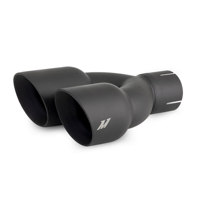 Mishimoto Dual Offset Tips 2.5in Inlet 3in Outlet Slash Cut - Black MMEXH-TIP-FSTBK MMEXH-TIP-FSTBK Photo - Primary