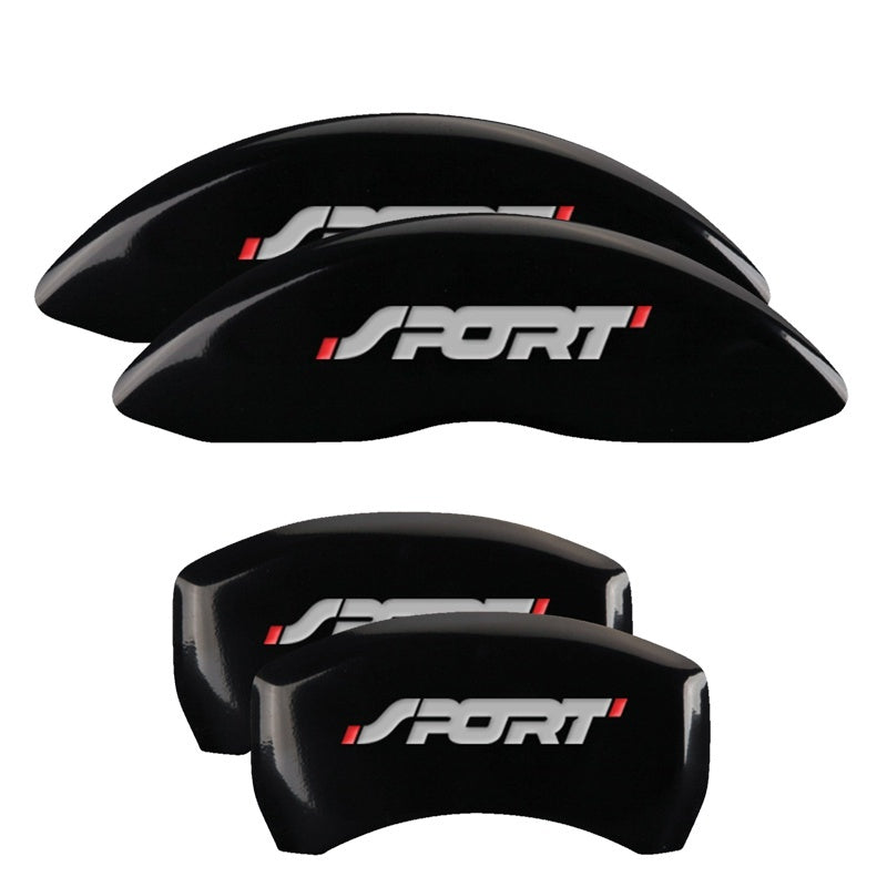 MGP 4 Caliper Covers Engraved Front & Rear No bolts/Sport Black finish silver ch 10229SSP1BK 10229SSP1BK Photo - Primary