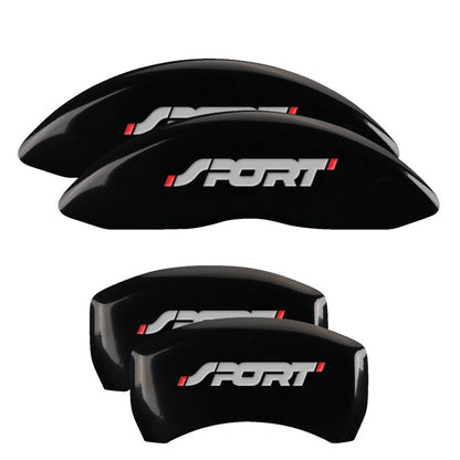 MGP 4 Caliper Covers Engraved Front & Rear No bolts/Sport Black finish silver ch 10229SSP1BK 10229SSP1BK Photo - Primary