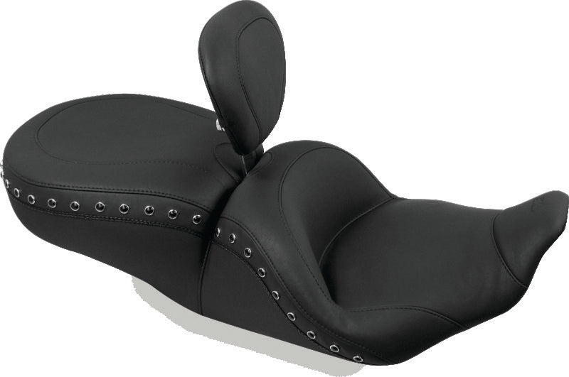 Mustang Motorcycle Mustang 97-07 Harley Rd King,06-07 Str Glide,00-05 Eagle Lowdown 1PC Seat w/DBR Black Pearls - Black 79673 79673 Photo - Primary