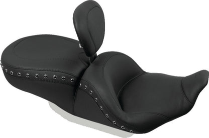 Mustang Motorcycle Mustang 97-07 Harley Rd King,06-07 Str Glide,00-05 Eagle Lowdown 1PC Seat w/DBR Black Pearls - Black 79673 79673 Photo - Primary