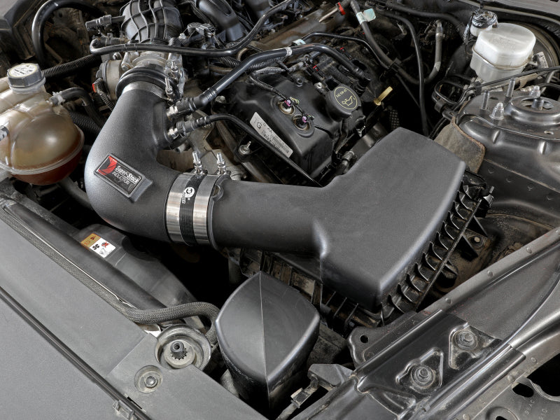 aFe Super Stock Induction System Pro Dry S Media 15-17 Ford Mustang V6-3.7L 55-10007D 55-10007D Photo - Mounted