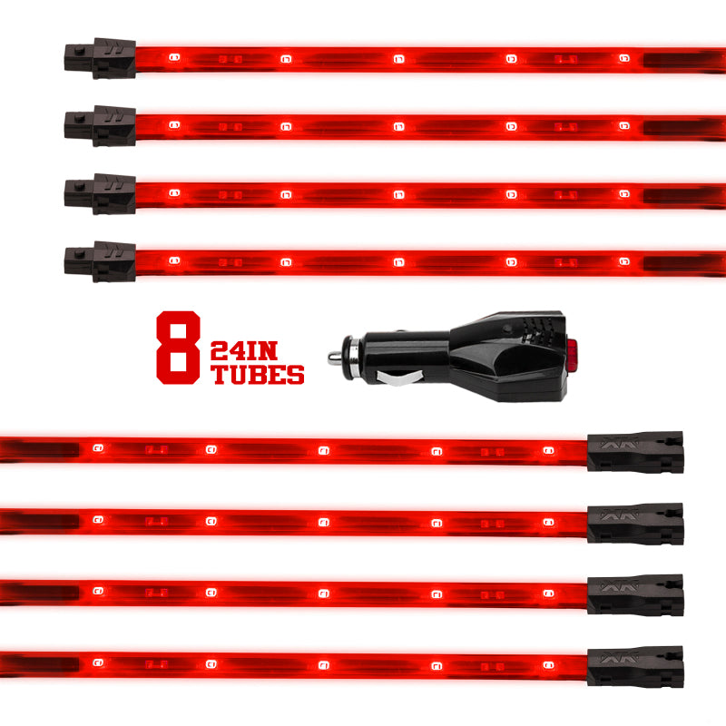 XKGLOW XK Glow Tube Single Color Underglow LED Accent Light Car/Truck Kit Red - 8x24In XK041002-R XK041002-R User 1