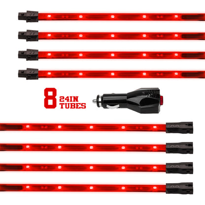 XKGLOW XK Glow Tube Single Color Underglow LED Accent Light Car/Truck Kit Red - 8x24In XK041002-R XK041002-R User 1