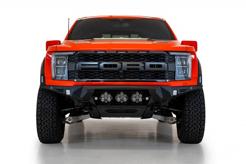 Addictive Desert Designs 2021+ Ford Raptor Bomber Front Bumper w/ 3 Baja Designs LP6 Light Mounts F210014100103 F210014100103 Photo - Mounted
