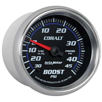 AutoMeter Gauge Vac/Boost 2-5/8in. 30Inhg-45PSI Mechanical Cobalt 7908 7908 User 5
