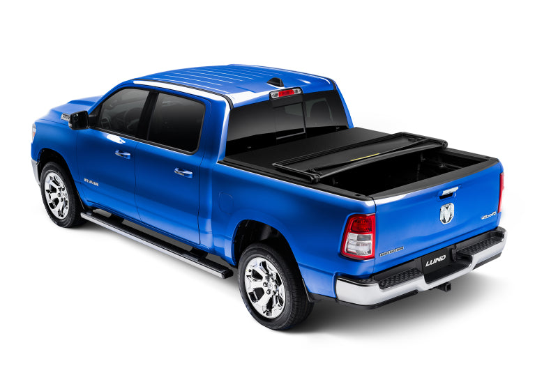 Lund 02-17 Dodge Ram 1500 (5.5ft. Bed) Genesis Elite Tri-Fold Tonneau Cover - Black 95865 95865 Photo - Mounted