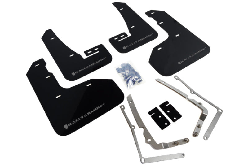 Rally Armor 2015+ MKVII VW Golf R Mud Flaps Silver Logo MF40-UR-BLK/SIL Photo - Primary