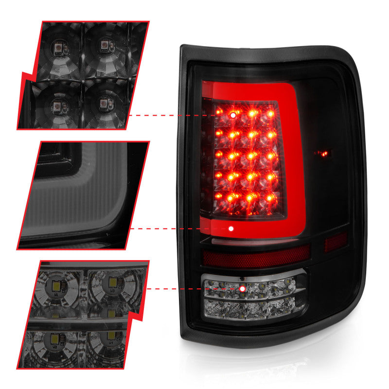 ANZO 2004-2006 Ford F-150 LED Tail Lights w/ Light Bar Black Housing Smoke Lens 311343 311343 User 2