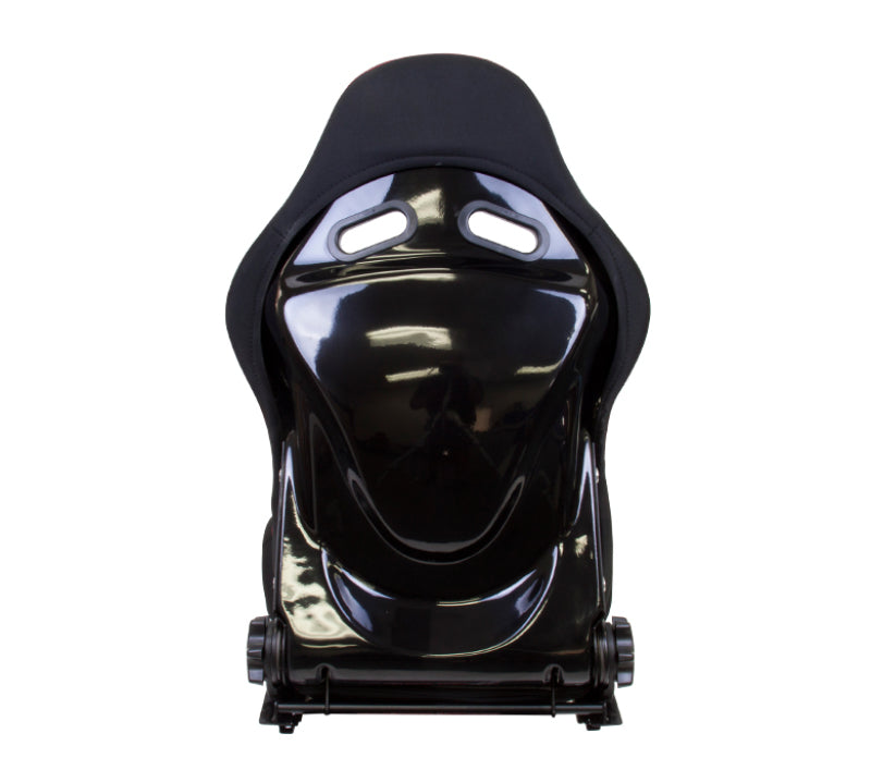 NRG Reclinable FRP Bucket Seat, Black Cloth, Red Stitching With Black Back RSC-400BK User 1