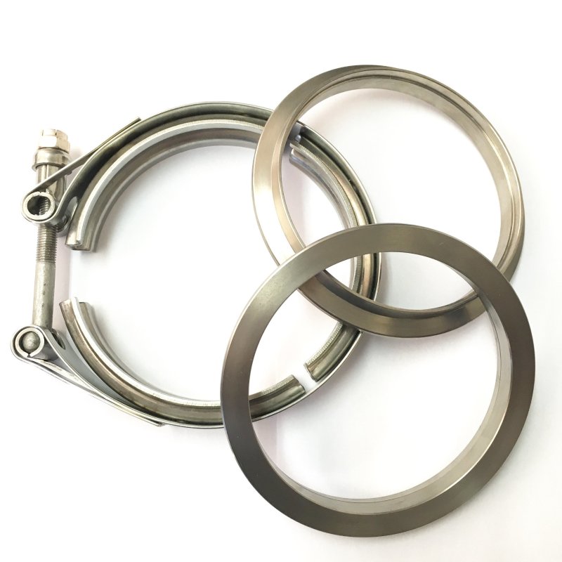 Ticon Industries 4in Titanium V-Band Clamp Assembly (2 Flanges/1 Clamp) 103-10210-0002 103-10210-0002 Photo - Primary