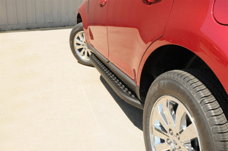 Dee Zee Deezee Universal Running Board Universal Cross Utility Vehicle NXc (Stainless Top w Blk Trim) DZ16203 DZ16203 Photo - Mounted