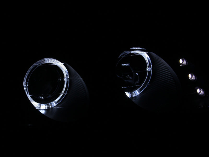 Anzo 1997-1999 Mitsubishi Eclipse Projector Headlights w/ Halo Black G2 121365 Photo - Mounted