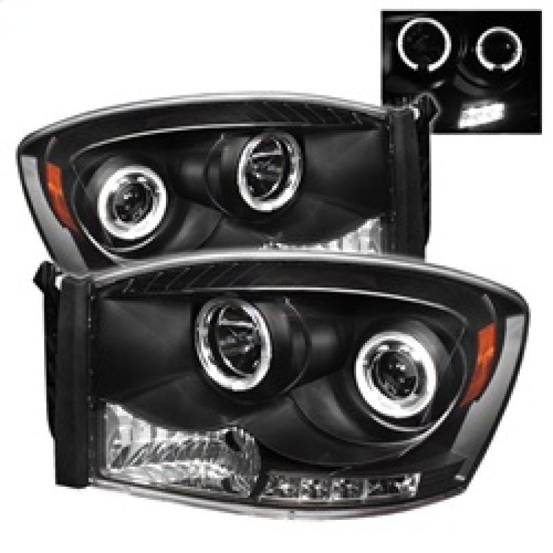 Spyder Dodge Ram 1500 06-08/Ram 2500 06-09 Projector Headlights LED Halo LED Blk PRO-YD-DR06-HL-BK 5010001 5010001 Photo - Primary