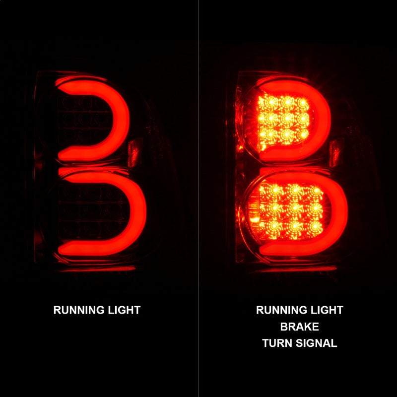 ANZO 2002-2009 Chevrolet Trailblazer LED Tail Lights w/ Light Bar Chrome Housing Clear Lens 311373 311373 Photo - Unmounted