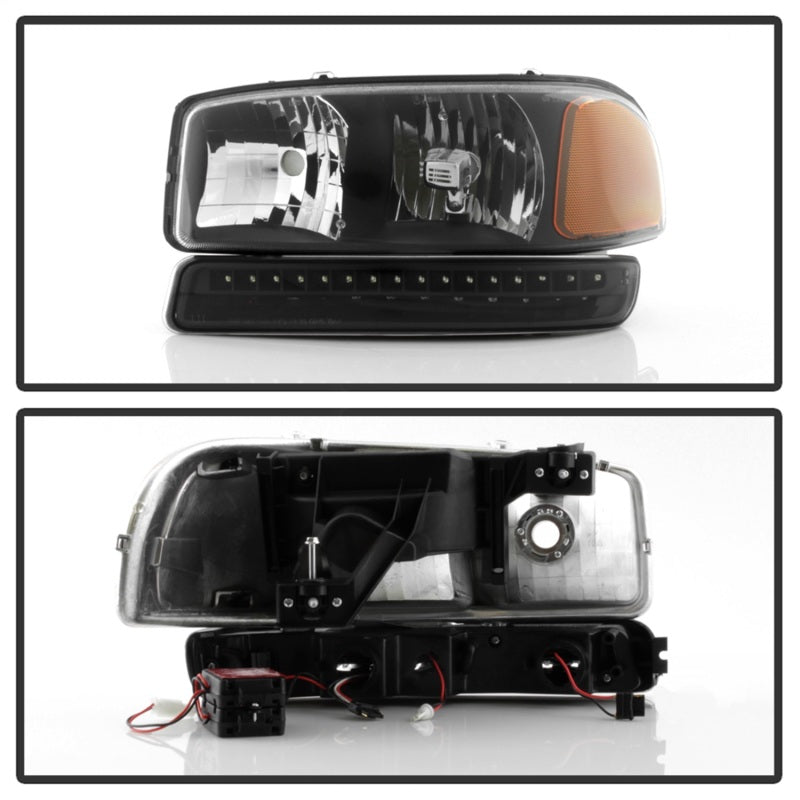 SPYDER xTune GMC Sierra 99-06 /Yukon 00-06 Headlights & LED Bumper Lights - Black HD-JH-GS99-LED-SET-BK 9037399 9037399 Photo - Unmounted