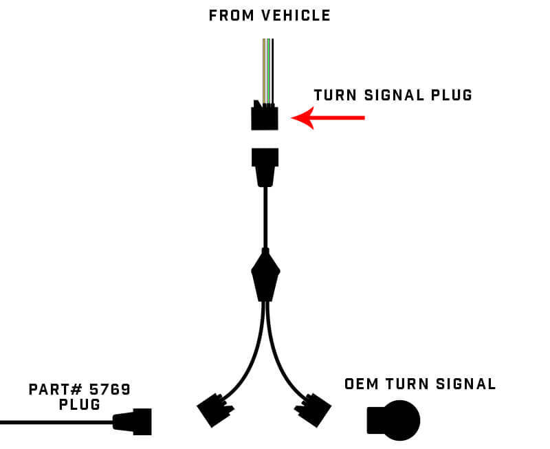 ORACLE Lighting Oracle Wrangler JK Switchback Turn Signal Y Splitter Adapter (Single) 5851-504 5851-504 Installation Instructions