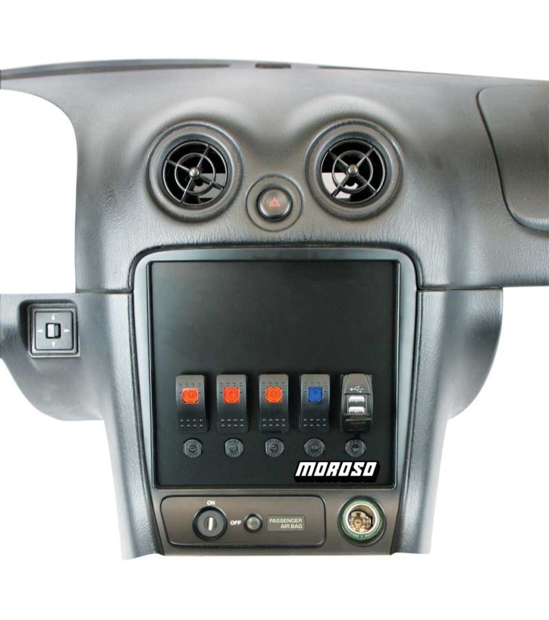 Moroso 99-04 Mazda Miata NB Radio/HVAC Pocket Block Off Plate With Switches 74317 74317 User 1