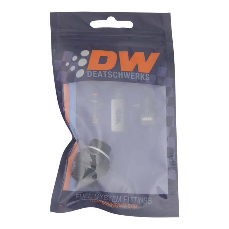 DeatschWerks 8AN ORB Male to M16 X 1.5 Metric Male (Incl O-Ring and Washer) - Anodized Matte Black 6-02-0610-B 6-02-0610-B Photo - lifestyle view