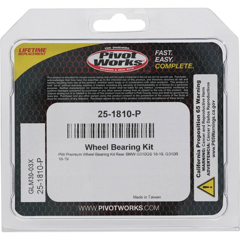 Pivot Works BMW Wheel Bearing Kit Premium Bearings 25-1810-P 25-1810-P Photo - Primary