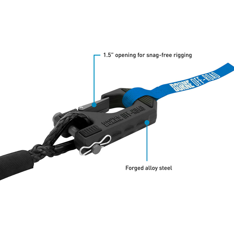 Borne Off-Road Winch Hook - 3/8in Rope - Hand Strap - Black BNWN-SR-38-85KBK BNWN-SR-38-85KBK Photo - Primary