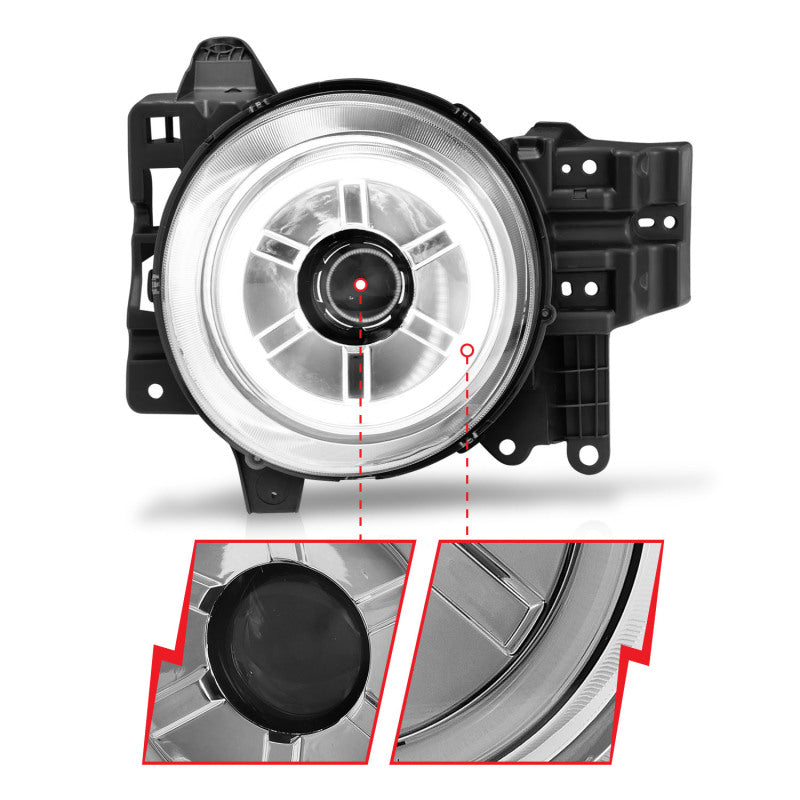 Anzo 2007-2013 Toyota Fj Cruiser Projector Headlights w/ Halo Chrome 111115 Photo - Unmounted