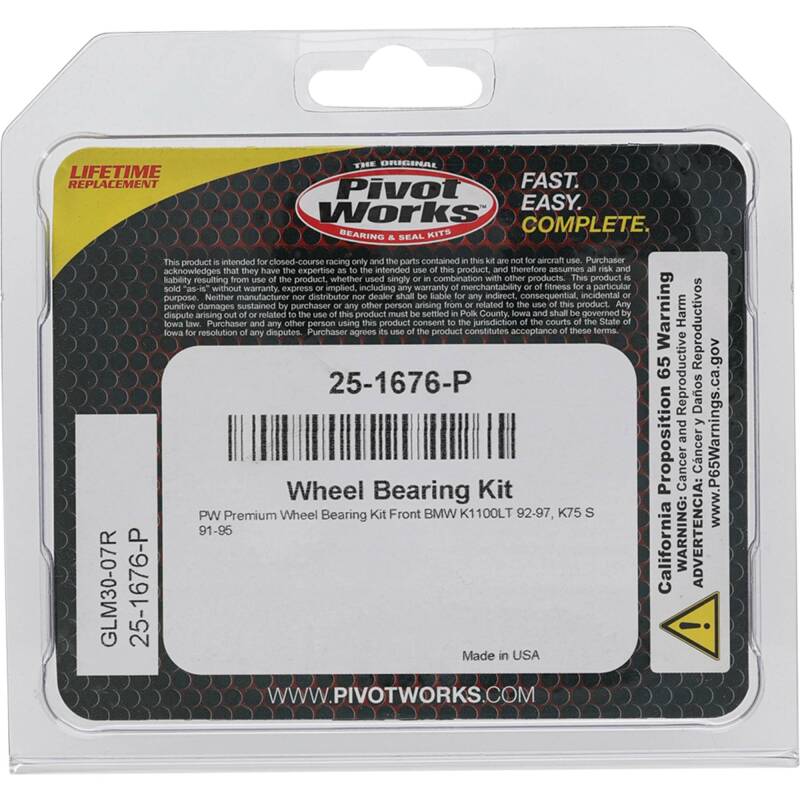Pivot Works BMW Wheel Bearing Kit Premium Bearings 25-1676-P 25-1676-P Photo - Primary