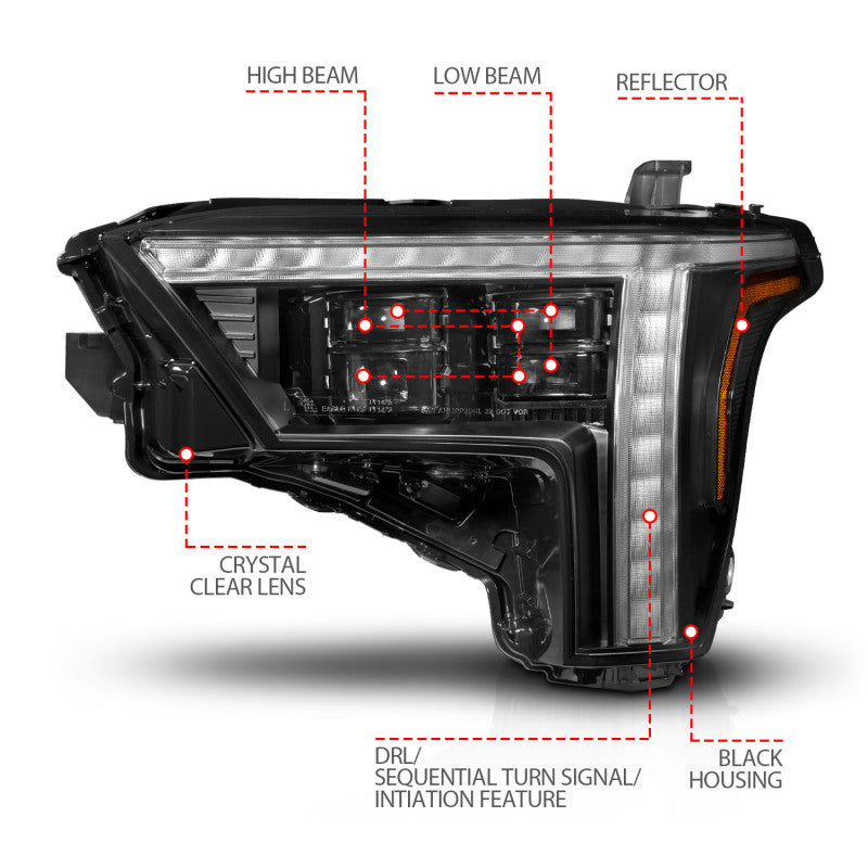 ANZO 22-24 Toyota Tundra (w/Factory LED Refl.) Z-Series Full LED Proj Headlights - Pass. Side ONLY 111599X-R 111599X-R User 1