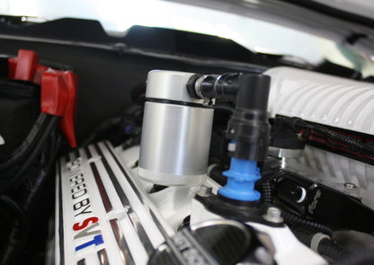 J&L 07-14 Ford Mustang GT500 Passenger Side Oil Separator 3.0 - Clear Anodized 3012P-C 3012P-C Photo - Mounted