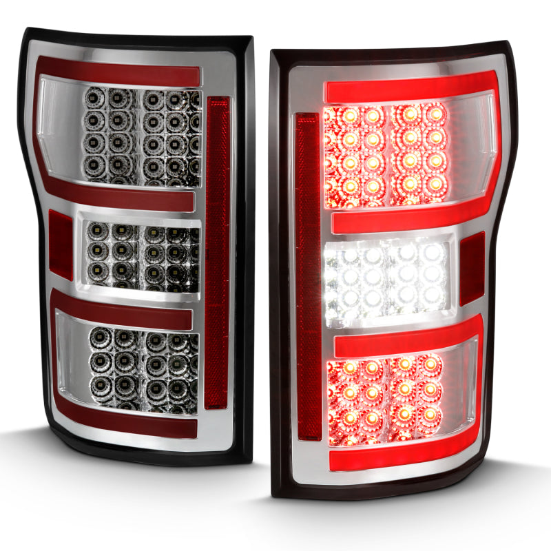 ANZO 2018-2019 Ford F-150 LED Taillight Chrome (Red Light Bar) (w/ Sequential) 311316 311316 Photo - Unmounted