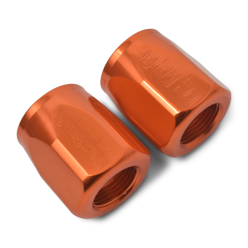 Russell Performance 2-Piece -6 AN Anodized Full Flow Swivel Hose End Sockets (Qty 2) - Orange 615524 615524 Photo - out of package