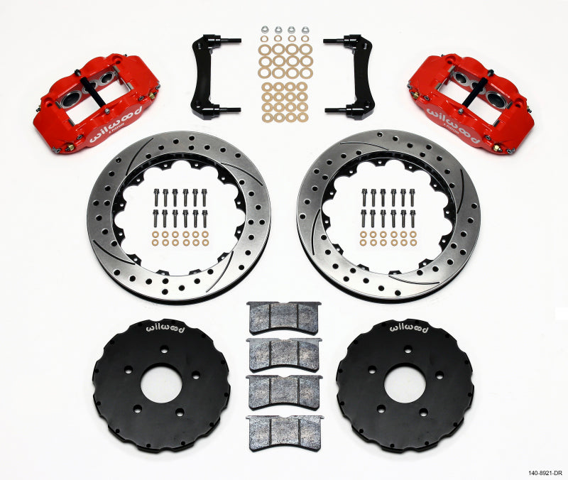 Wilwood Narrow Superlite 6R Front Hat Kit 13.06in Drill Red 2005-up Corvette C6 140-8921-DR 140-8921-DR Photo - Primary