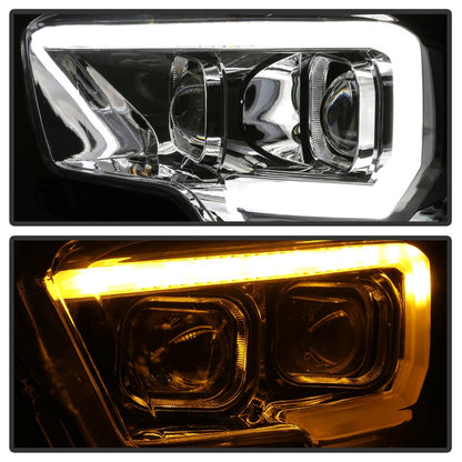 SPYDER xTune 16-18 Toyota Tacoma SR/SR5 DRL Proj Headlights w/Turn Signal - Chrm (PRO-JH-TTA16-SR-C) 9043017 9043017 Photo - Unmounted