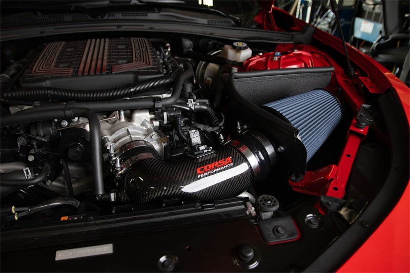 CORSA Performance Corsa 17-21 Chevrolet Camaro ZL1 Carbon Fiber Air Intake w/ MaxFlow 5 Oil Filtration 44005 44005 Photo - Mounted