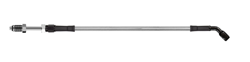Goodridge 68in Universal Clutch Line w/Blk Fittings & Clear Hose - 45 Deg Banjo w/Straight 7/16 UNF HD1045-1CB-CL68 HD1045-1CB-CL68 Photo - Primary